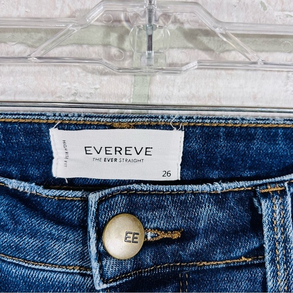 Evereve The Ever Straight High Rise Composed Wash Jeans Size 26 - Picture 7 of 11